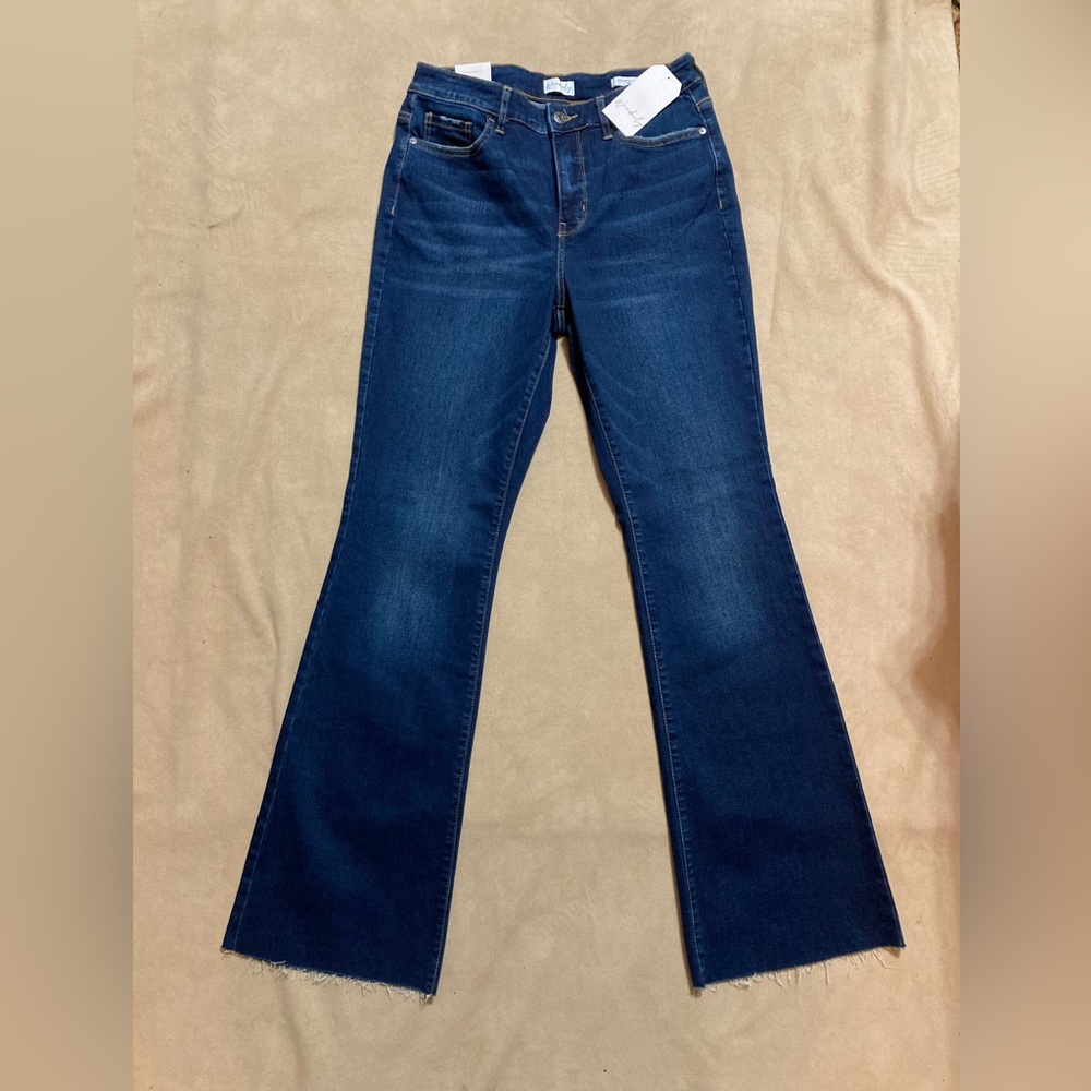 Wonderly High Rise Flare Dark Wash Jeans